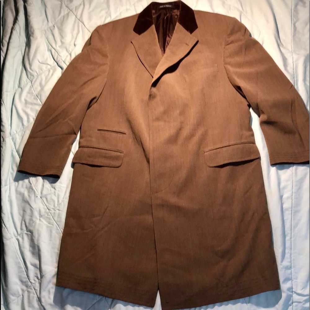Ralph Lauren Purple label velvet trip brown wool top coat